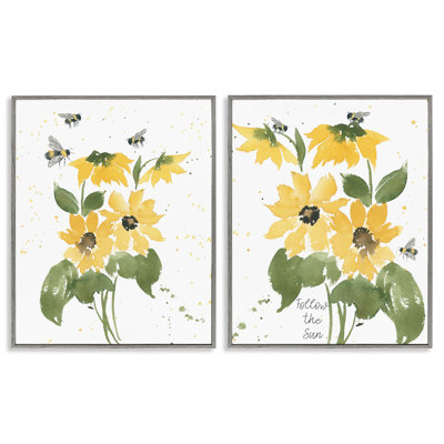«Follow the Sun Flowers», ensemble de 2 giclées encadrées par Lucille Price