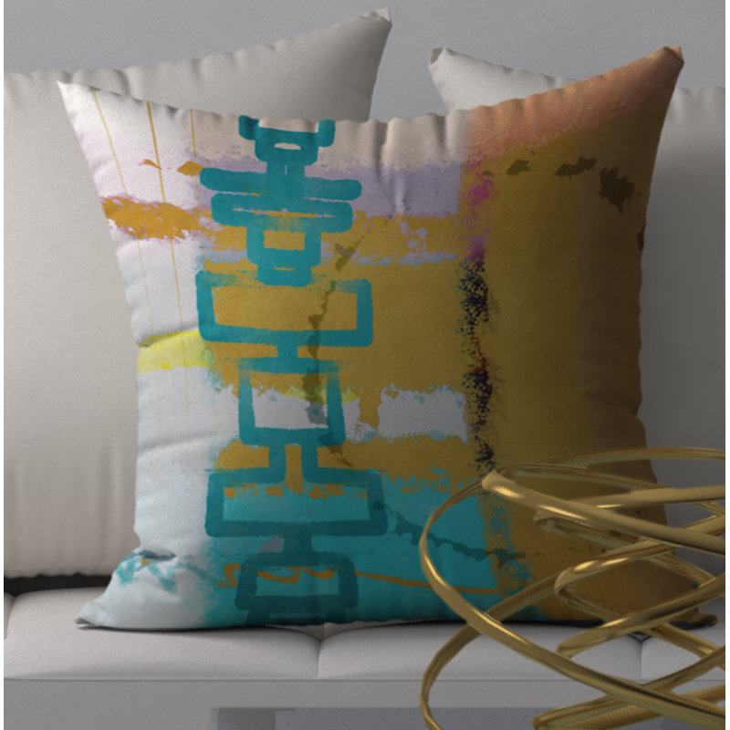 Housse et insert de coussin carré Ecstatic Tangy, 18" x 18"