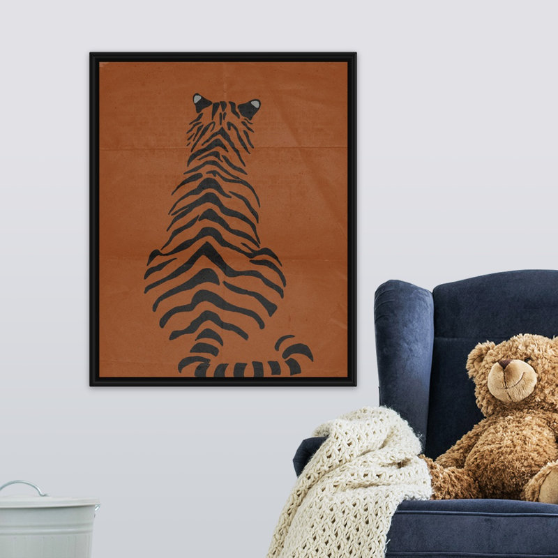 « tiger i kids », art encadré, H 30 po x l 24 po x P 1,2 po, Cadre pour toile flottant noir