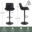 Swivel Bar Stools Modern Leather Upholstered Counter Stools for Kitchen Island, Adjustable Height Stools with Footrest for Home Bar-1305651186