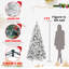 Arbre de Noël enneigé 6 pi avec 752 pointes, conception à charnières pour un assemblage facile et support en métal durable, arbre de Noël-1713104118