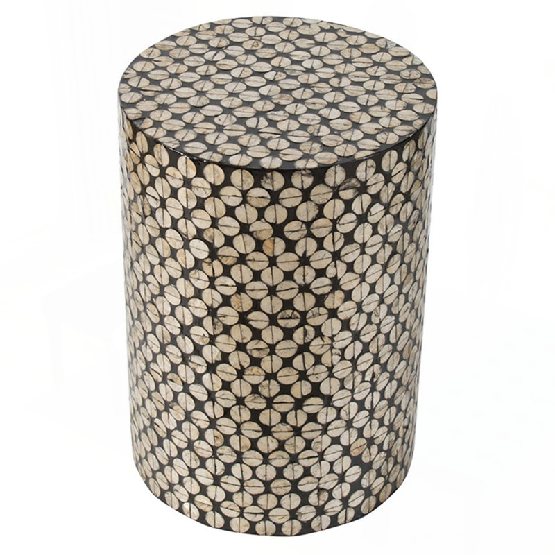 Tabouret de jardin cylindrique avec table d'appoint D14x20