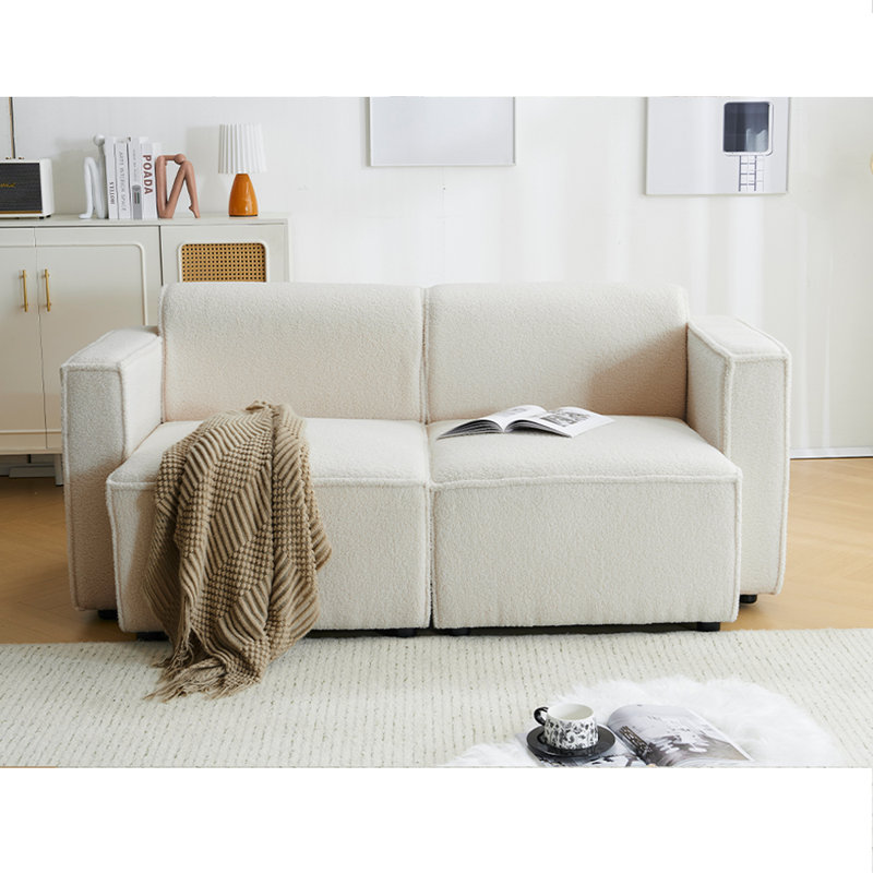 Xena Loveseat, Cream Fabric