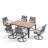 Aletse 6 - Person Patio Dining Set with Rectangular Table , Cushions Included