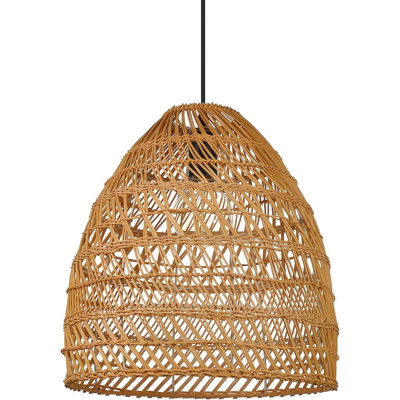 Handcrafted Rustic Rattan Woven Pendant Light, Vintage Farmhouse Chandelier For Living Room, Bedroom