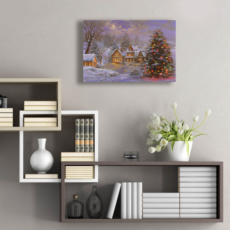  «Happy Holiday» par Nicky Boehme, art mural en verre acrylique, 24 po x 16 po, H 16 po x l 24 po