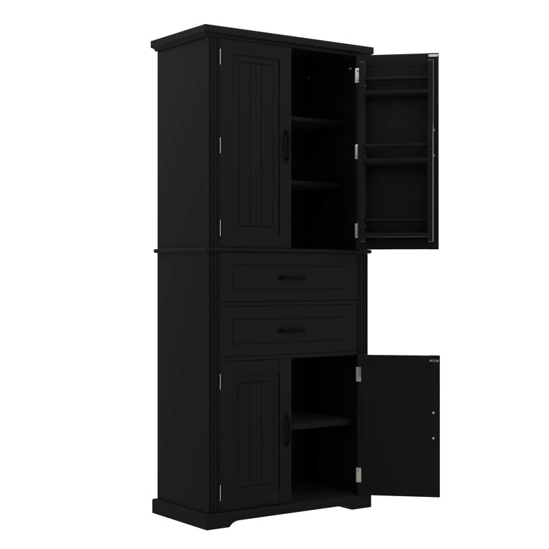 Armoire de rangement polyvalente pour la cuisine, la salle de bain, la salle à manger et le salon - équipée de 2 tiroirs coulissants et d'une tablette réglable