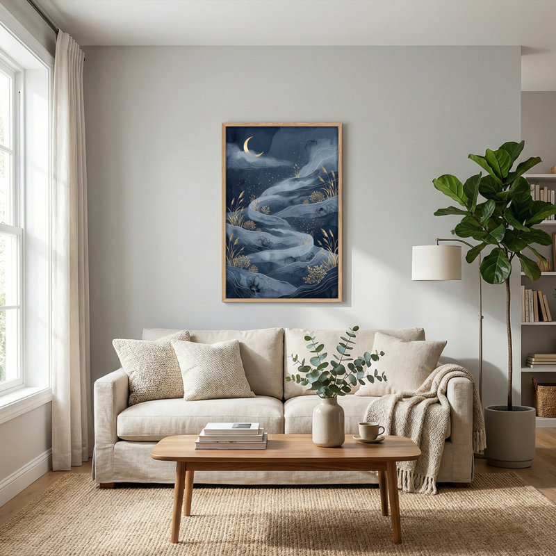 Ensemble de 1 tableau sur toile « Rivière nocturne », 36"H x 24"W, Wrapped Canvas