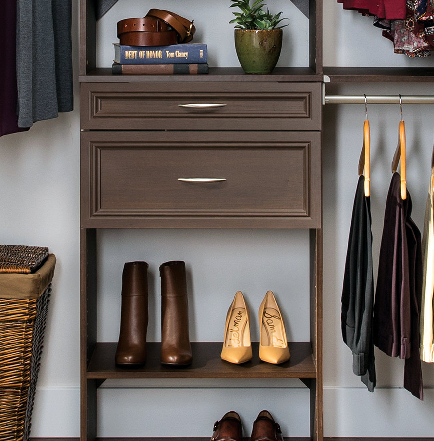 SuiteSymphony Closet System Starter Kit, Midnight Brown