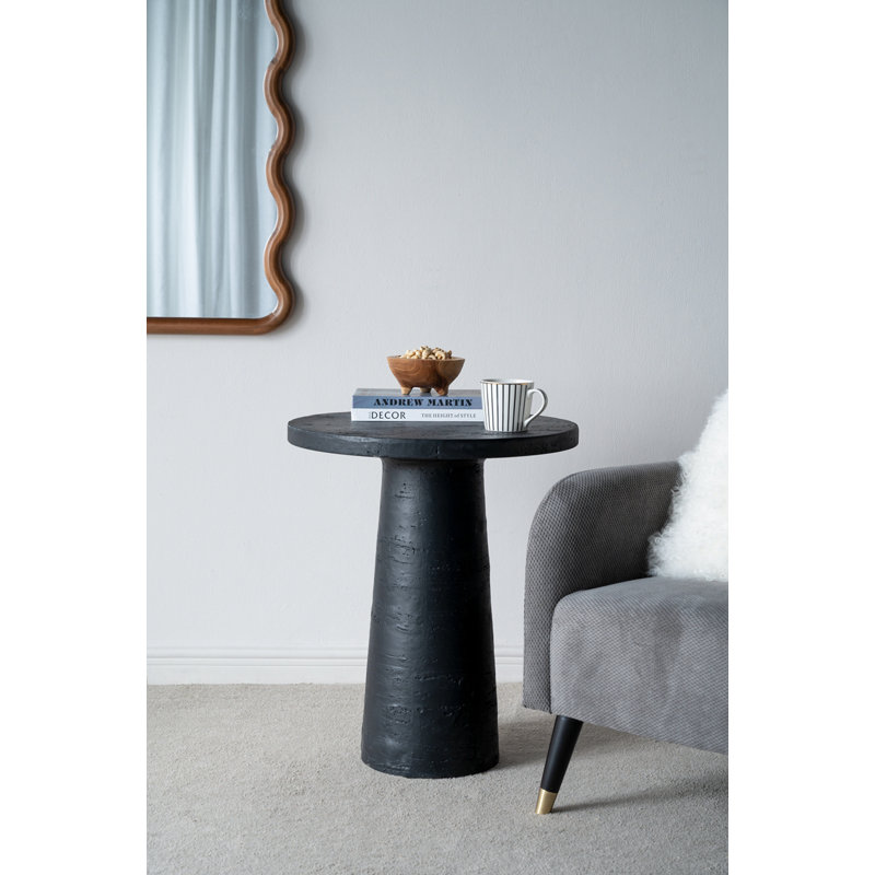 Round Side Table With Pedestal Base