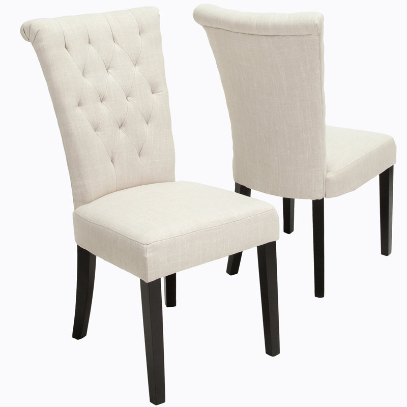 Crittenden Tufted Side Chair, Light Beige Velvet
