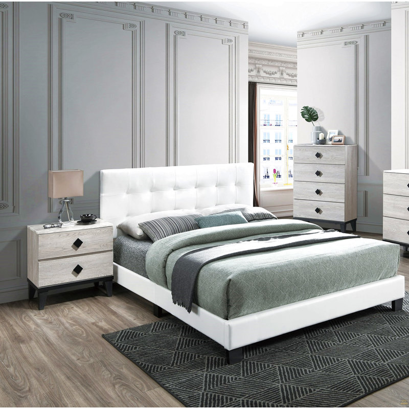 Tête de lit rectangulaire 1pc, Lit double, Blanc