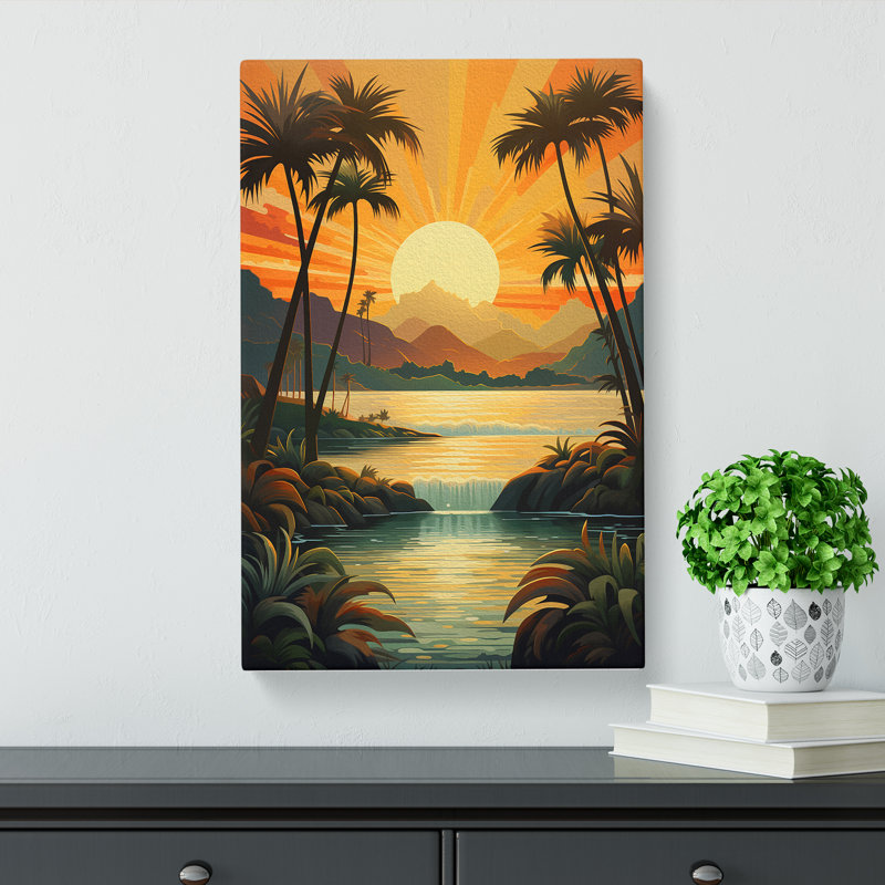 Sunrise Deco - Wrapped Canvas, 60cm H x 40cm W x 3cm D
