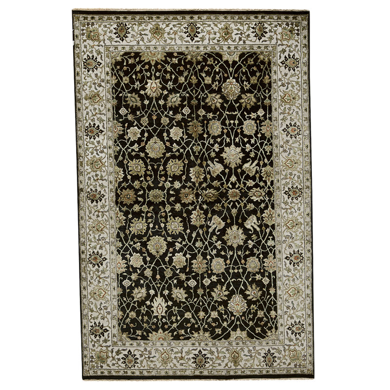Handmade Silk and Wool Area Rug