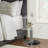 Acrylic Side Table with Stainless Steel Base, C Shaped End Table for Sofa