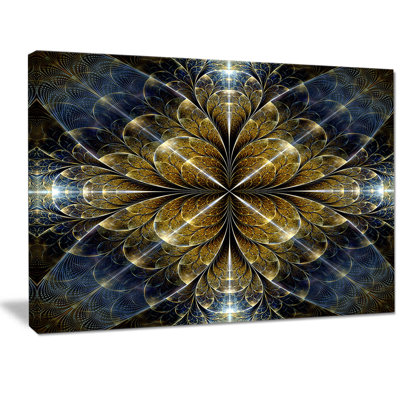" Digital Gold Fractal Flower Pattern "