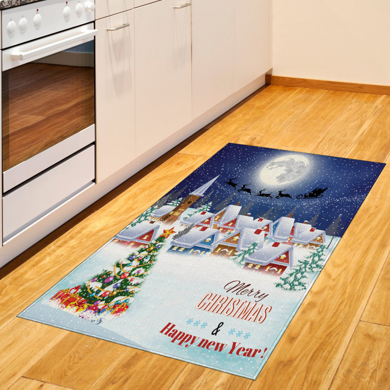 Christmas High Density Long Fiber Poly Threads Decorative Area Rug Carpet, Rectangle 2'7" x 5'