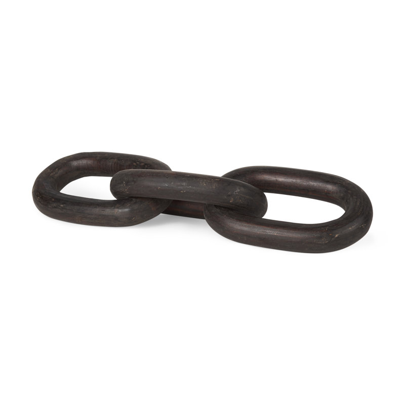 Grand maillon de chaîne en bois Artemi, Noir, 2" H x 21" W x 9.5" D
