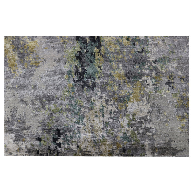 Area Rug in Charcoal/Gray/Mossy, Rectangle 8' x 10'
