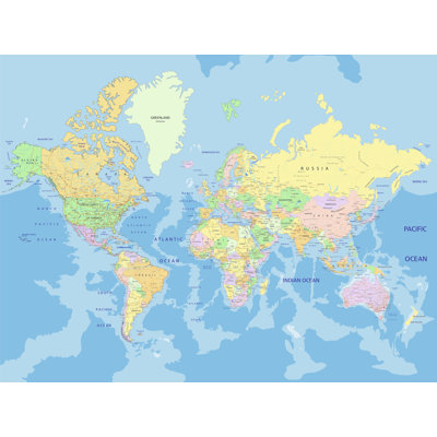 Murale complète non tissée 11,8' l’x l 106" full world map