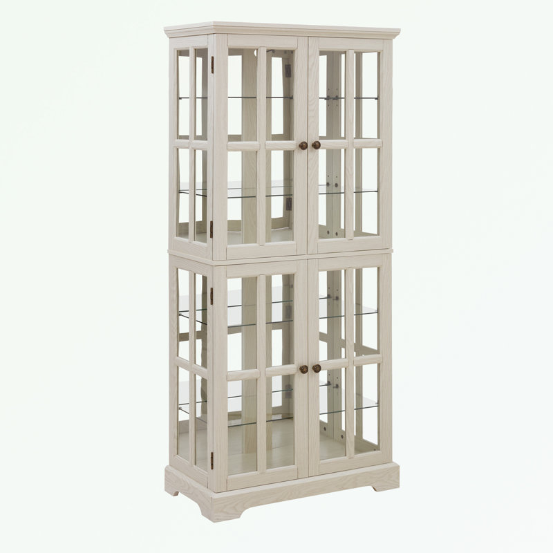 68.7"H LED Curio Display Cabinet, White