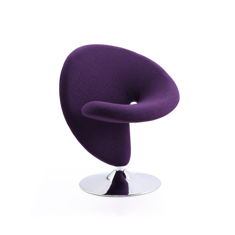 Edinburg Upholstered Swivel Accent Chair, Eggplant Purple
