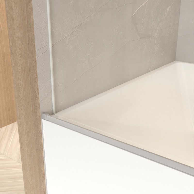 Gael 56–60"x66" Frameless Sliding Bathtub Shower Door with 5/16" Tempered Glass & Stainless Steel Hardware
