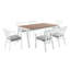 Ensemble de salle à manger d'extérieur en aluminium avec 6 fauteuils empilables Baxley par Modway-785766343