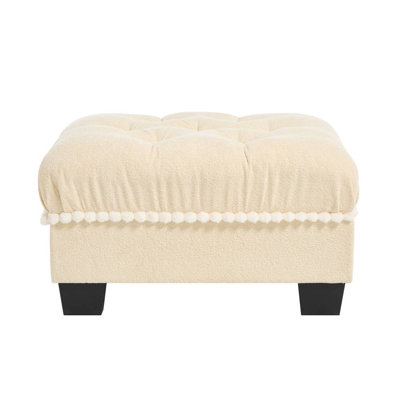 Poufs en chenille (beige)