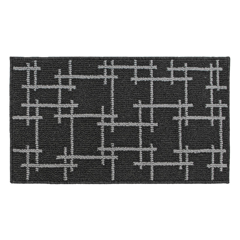 Non-Slip Indoor Doormat, Rectangle W40 x L70 cm, Black