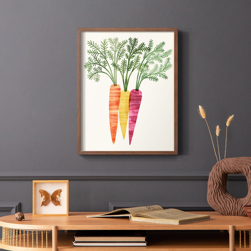 Reproduction encadrée Organic Veg III - bois massif, Brun, H 10 po x l 8 po