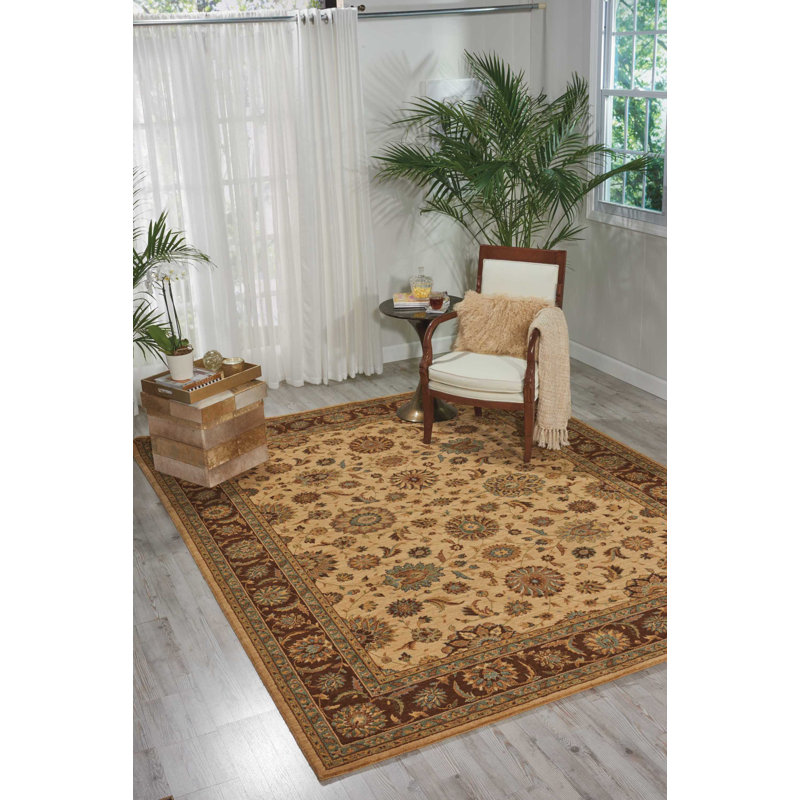 Tapis brun traditionnel Jessika, Rectangle 2 pi 6 po x 4 pi 3 po