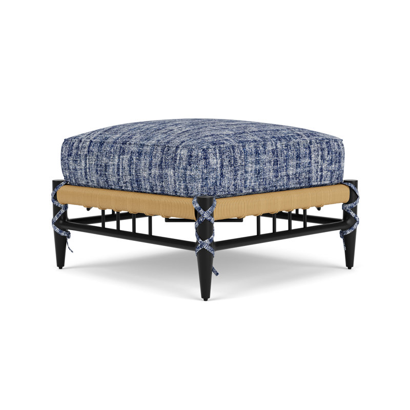 Low Country Outdoor Ottoman, Visions Cobalt