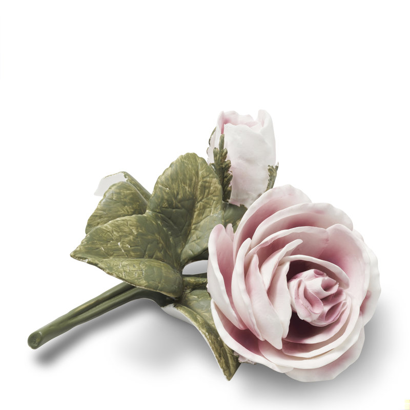 Handmade Dusty Pink Porcelain Rose Sculpture