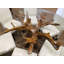Glass Top Solid Wood Base Dining Table-689881579