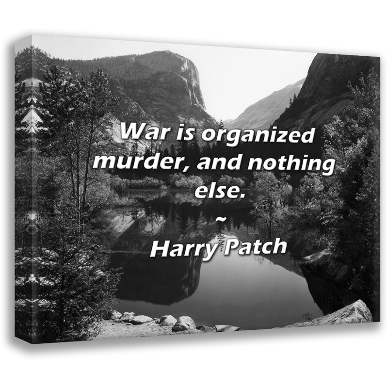 Citation artistique «La guerre est un assassinat organisé, et rien d'autre.» Toile tendue par Harry Patch Gallery