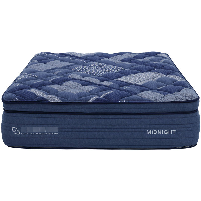 Matelas pour très grand lit 14 po avec unité de poche, couches en mousse bleue, mémoire et housse souple roulée compressée, mousse, couches