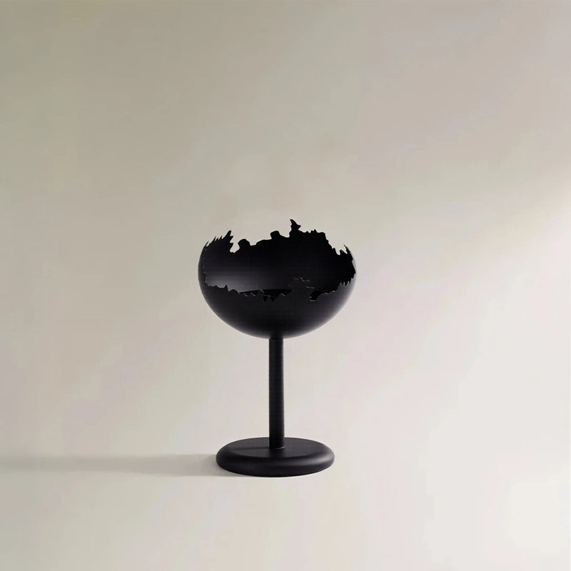 Porte-bougie colonne moderne en fer, chandelier piédestal à bord cassé noir mat pour décoration de table et de manteau de cheminée