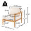 Canapé d'extérieur en bois d'acacia Terassi, finition teck clair avec coussin beige