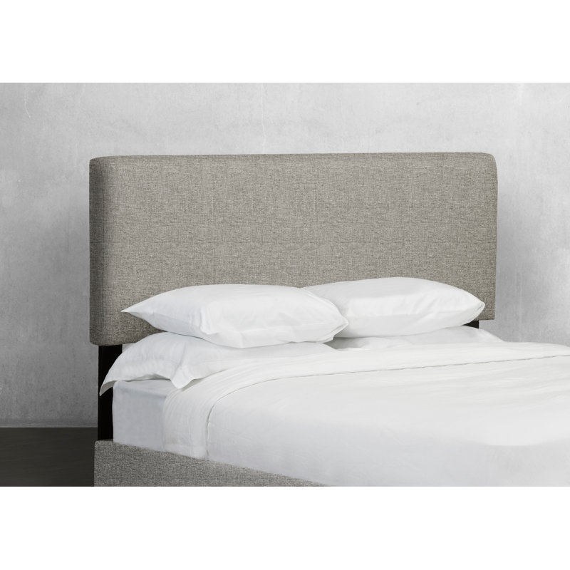 Tête de lit tapissier à panneau Waldrop, Simple, Tissu de style lin - Gris