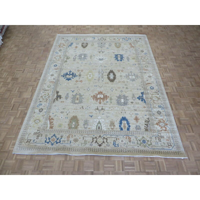 Tapis de zone en laine 9 pi 11 po x 11 pi 9 po one-of-kind à la main noué la Drumm