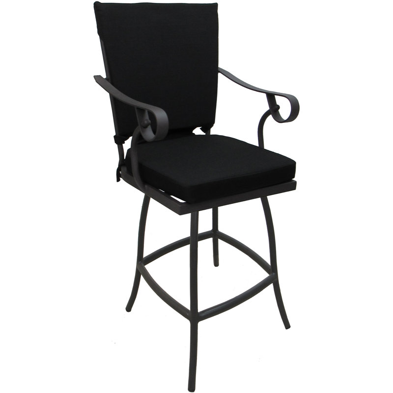 Tabouret de bar Ramario, Gris, Beige, 34"