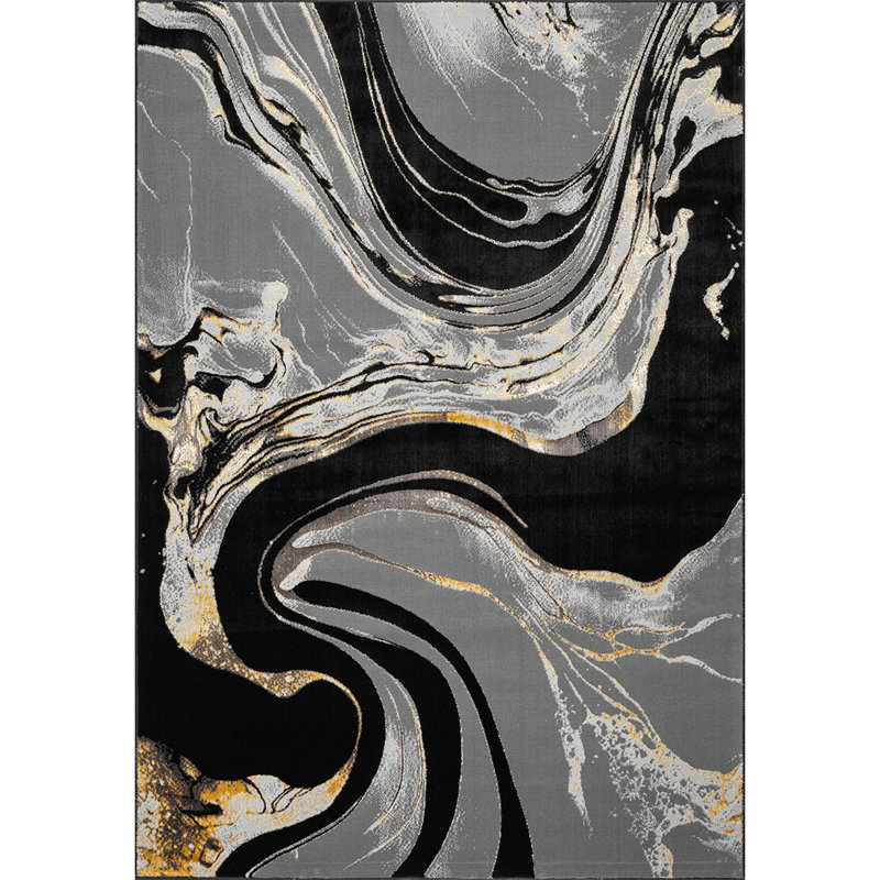 Modern Abstract Area Rug – 100% Polyester, Antistatic, Soil & Water Repellent, Colourfast Living Room Carpet