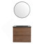 Meuble-lavabo mural 24 po avec lavabo en céramique noire, 2 tiroirs à fermeture en douceur, ensemble KD-531896591-531896593