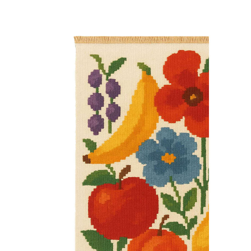 Pixelated Summer Fruit Kitchen Rug