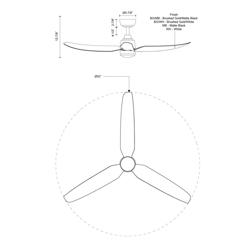 Hugo Smart Outdoor Downrod Ceiling Fan, White