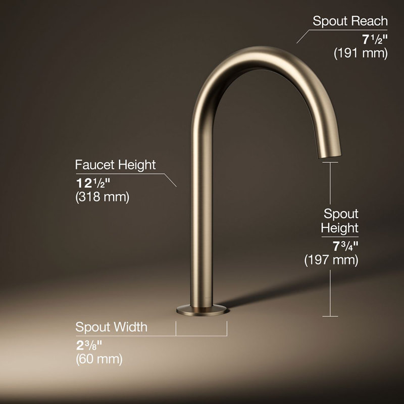 Components Deck-Mount Bath Spout With Tube Design, Bronze