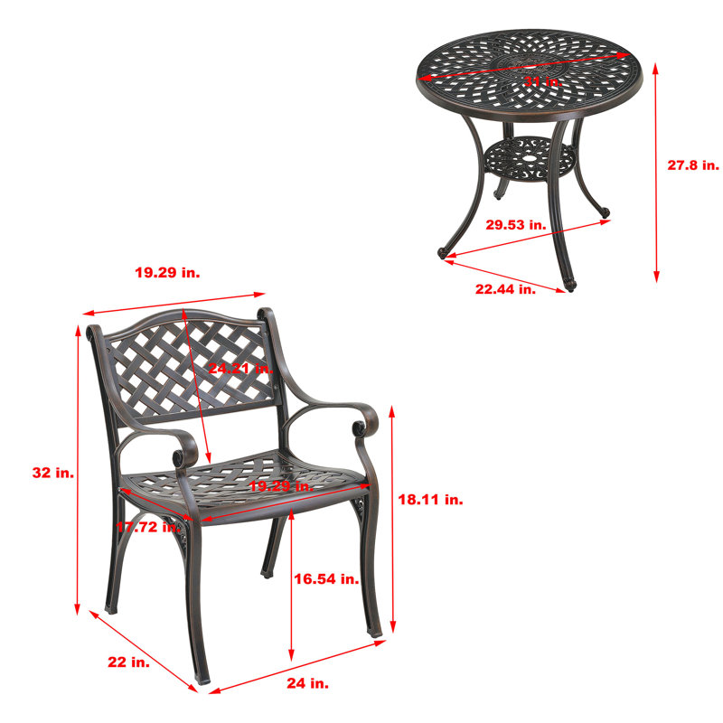 Miller 4 - Person Patio Dining Set with Round Table, Brown