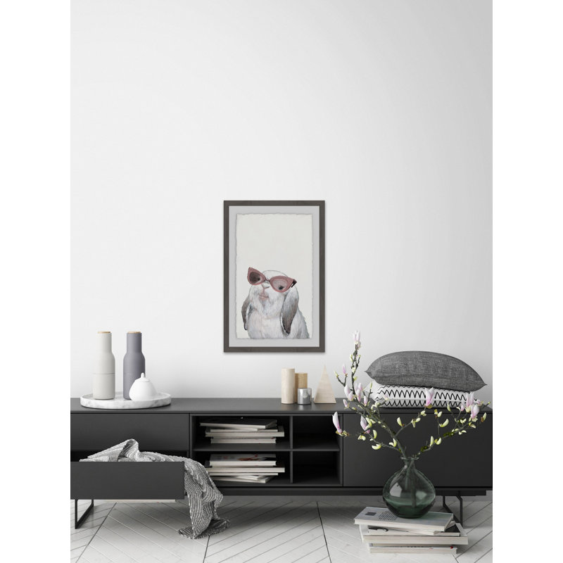 «Daleville Posh Bunny», reproduction encadrée, H 18 po x l 12 po x P 1,5 po, Gris