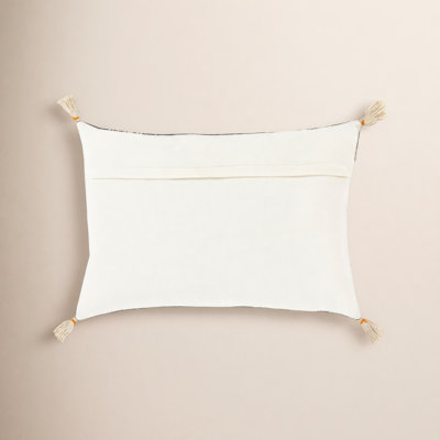 Gordon Embroidered Cotton Lumbar Throw Pillow